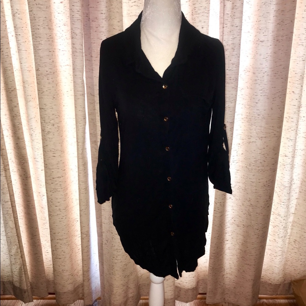 Charming Charlie Oversized Black Blouse (Size M)